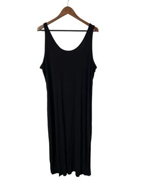 Old Navy Plus Size 3X Black Rib Knit Tank Dress Sleeveless Midi